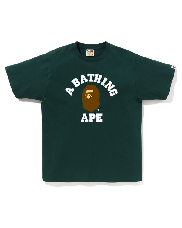 T Shirts Bape College Vert Homme | BWV-65379548