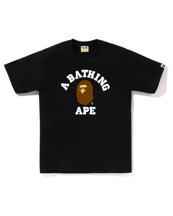 T Shirts Bape College Noir Homme | PDD-47394009