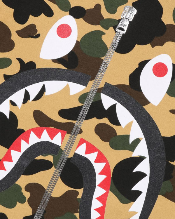 T Shirts Bape 1st Camo Shark Jaune Homme | YIK-22740025