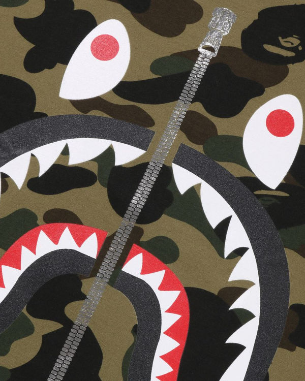 T Shirts Bape 1st Camo Shark Vert Homme | QPM-56845864