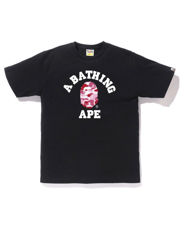 T Shirts Bape ABC Camo College Noir Homme | JUX-07278289