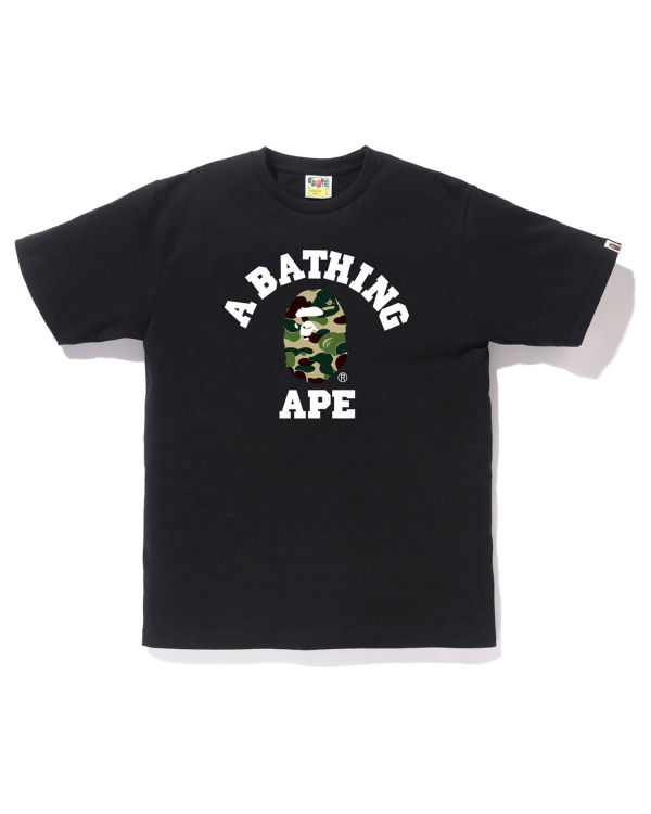 T Shirts Bape ABC Camo College Noir Homme | MJN-49573301