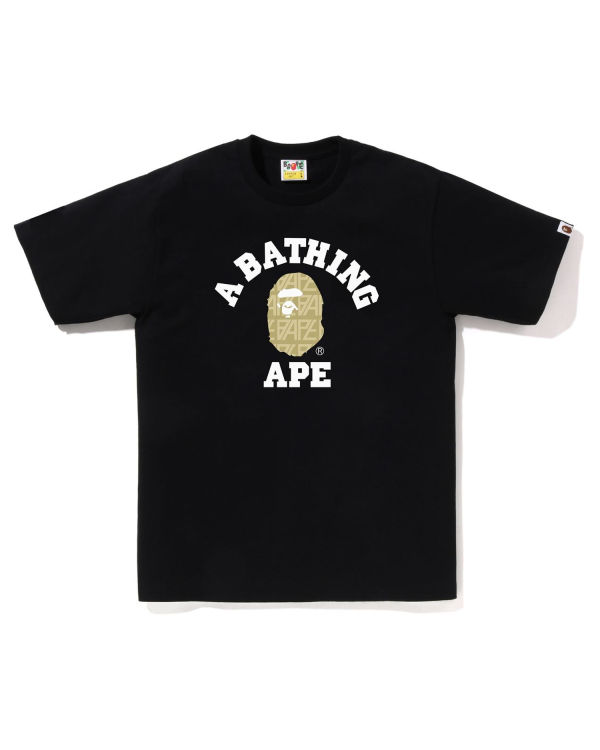 T Shirts Bape Logo Monogram College Noir Homme | EQS-20819354