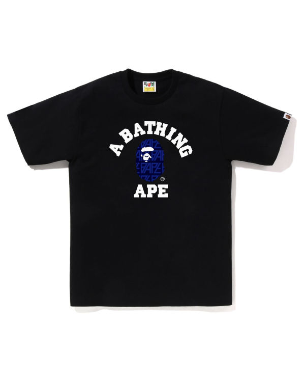 T Shirts Bape Logo Monogram College Noir Homme | GZL-73033556