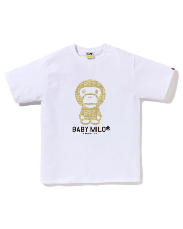 T Shirts Bape Logo Monogram Milo Blanche Homme | QEH-32518293