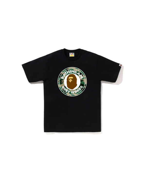 T Shirts Bape Woodland and Camo College Noir Homme | WGE-81095829