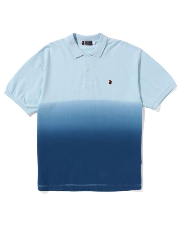 T Shirts Bape Ape Head One Point Gradation Relaxed Fit Polo Bleu Homme | GGY-52849629