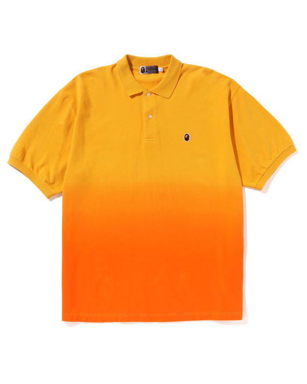 T Shirts Bape Ape Head One Point Gradation Relaxed Fit Polo Orange Homme | VWO-44087068