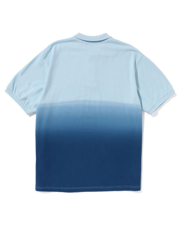 T Shirts Bape Ape Head One Point Gradation Relaxed Fit Polo Bleu Homme | GGY-52849629