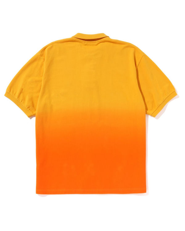 T Shirts Bape Ape Head One Point Gradation Relaxed Fit Polo Orange Homme | VWO-44087068