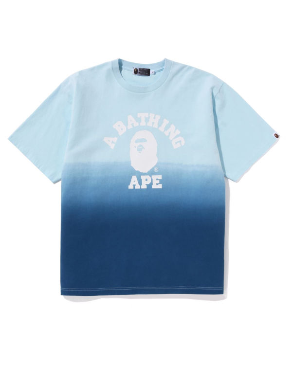 T Shirts Bape College Gradation Relaxed Fit Bleu Homme | WPZ-10751839