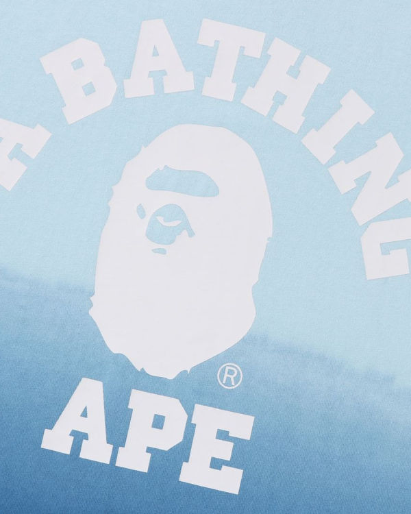 T Shirts Bape College Gradation Relaxed Fit Bleu Homme | WPZ-10751839