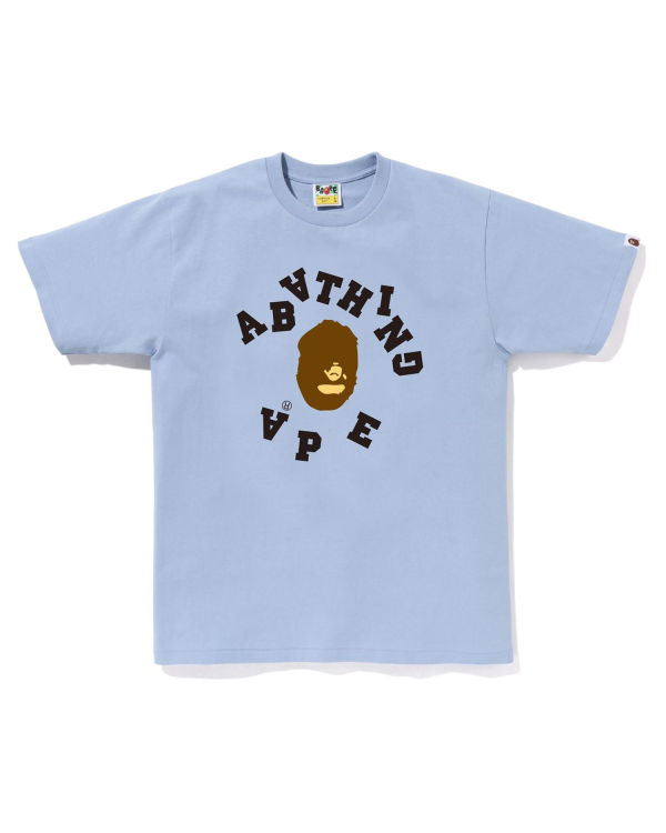 T Shirts Bape Broken College Bleu Homme | MSZ-04781569