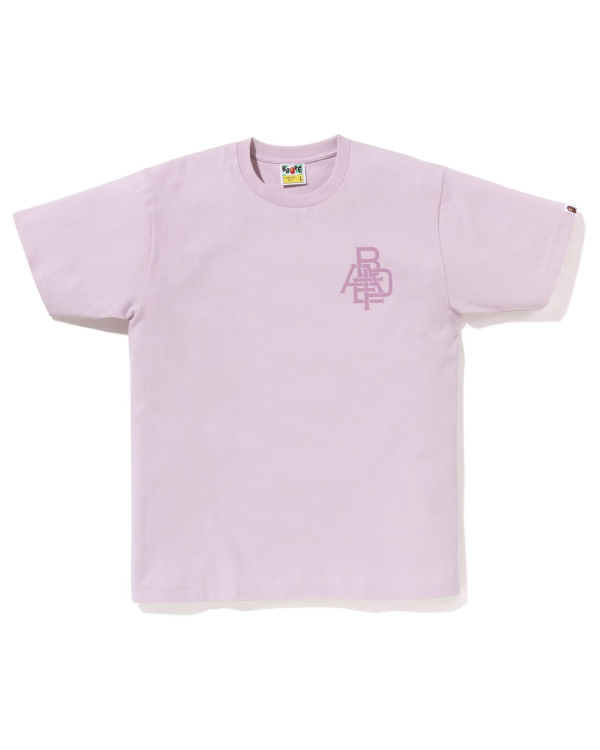 T Shirts Bape Pigment Logo Violette Homme | BHB-23998204