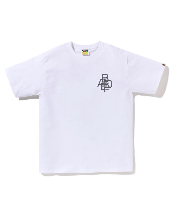 T Shirts Bape Pigment Logo Blanche Homme | GXQ-70098132