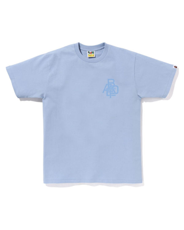 T Shirts Bape Pigment Logo Bleu Homme | EZY-12043826