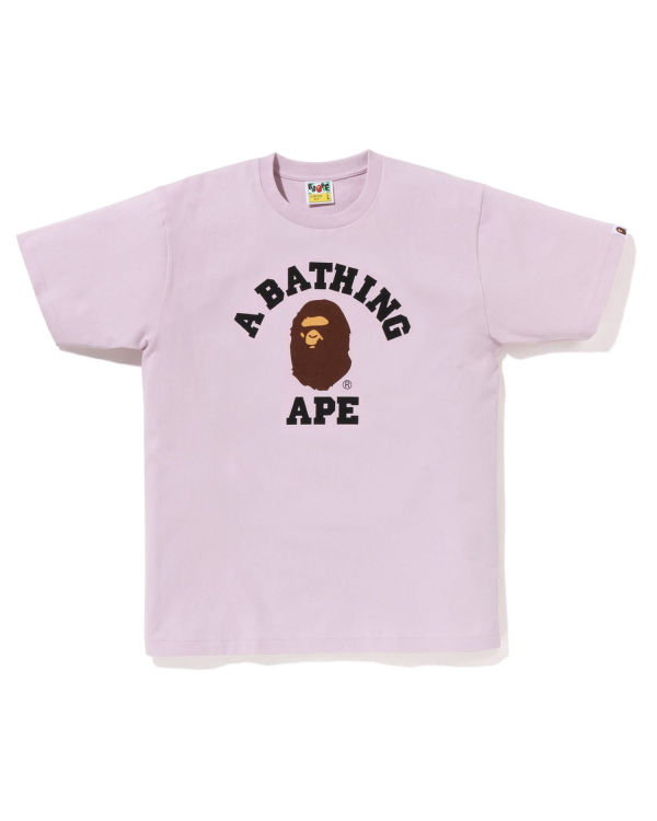 T Shirts Bape Pigment College Violette Homme | BZF-45232032