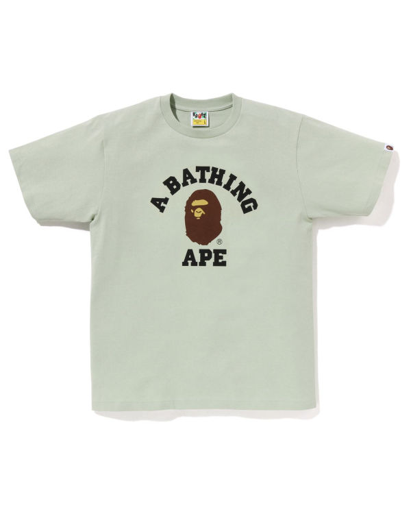 T Shirts Bape Pigment College Vert Clair Homme | QTR-01290455