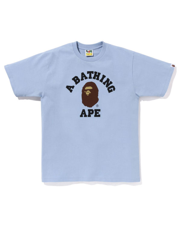 T Shirts Bape Pigment College Bleu Homme | VWD-41089366