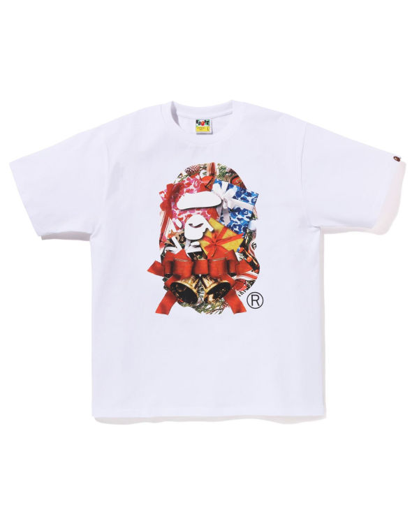 T Shirts Bape Christmas Ape Head Blanche Homme | EXH-22083839