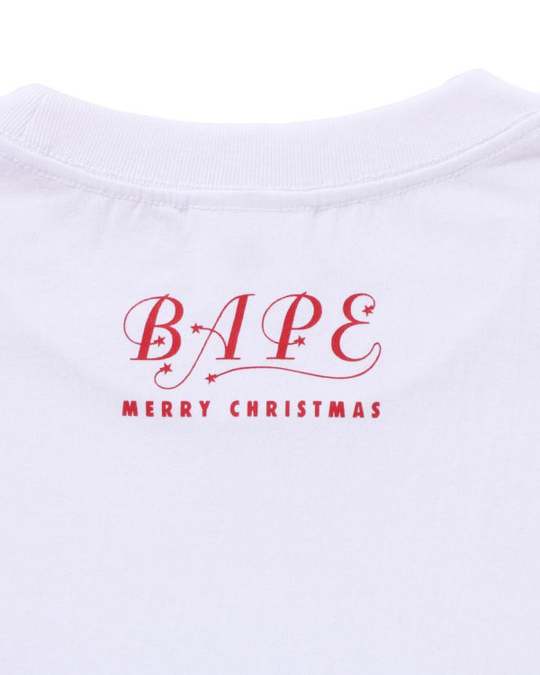 T Shirts Bape Christmas Ape Head Blanche Homme | EXH-22083839