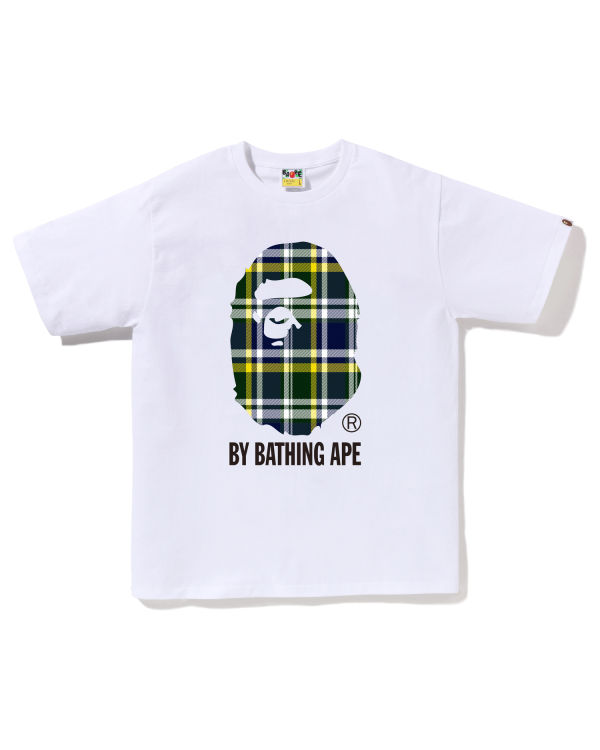 T Shirts Bape Check By Bathing Ape Blanche Homme | CTS-82721216