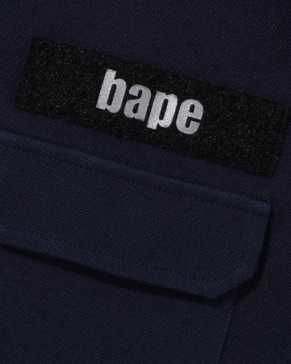 T Shirts Bape Relaxed Fit Polo Bleu Marine Bleu Homme | OYG-24320537