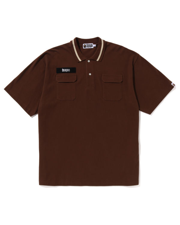 T Shirts Bape Relaxed Fit Polo Marron Homme | ASQ-43208274