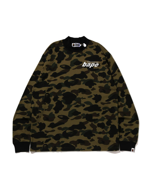 T Shirts Bape 1st Camo Mock Neck Relaxed Fit L/S Vert Homme | JYZ-94391510