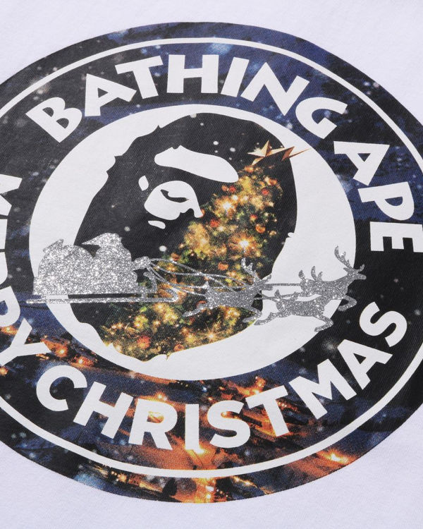 T Shirts Bape Christmas Busy With Travail Blanche Homme | GIW-31420671