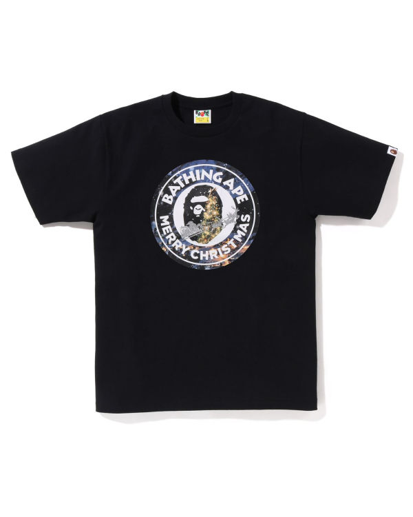 T Shirts Bape Christmas Busy With Travail Noir Homme | FWS-19908821