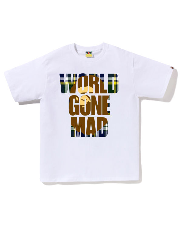 T Shirts Bape Check WGM Ape Head Overlap Blanche Homme | NPL-73535729